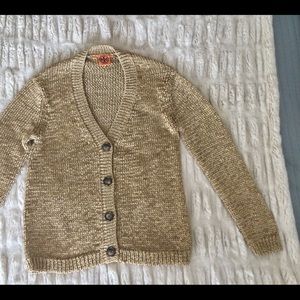Tory Burch gold tape yarn cardigan